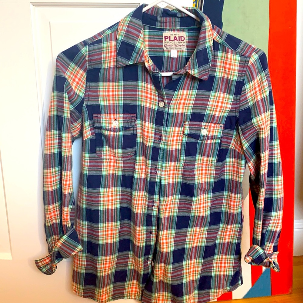 Lightweight old navy plaid shirt